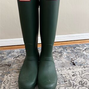 Knee high Hunter Green Tall Rain Boots